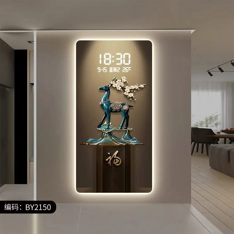 Deer Scenary Digital Wall Clock-ChandeliersDecor.com