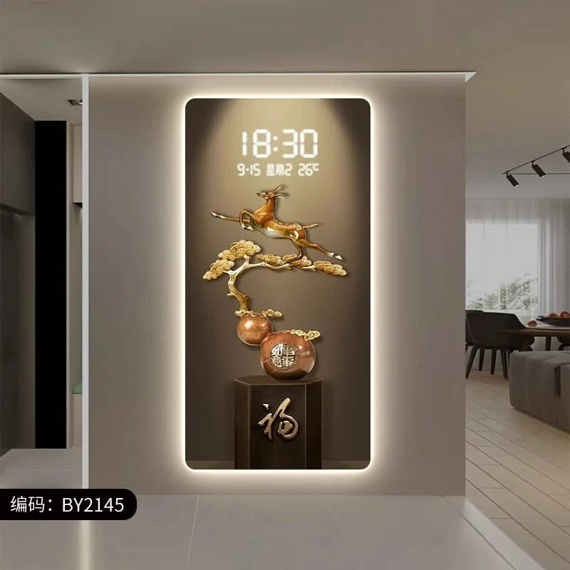 Deer Scenary Digital Wall Clock-ChandeliersDecor.com