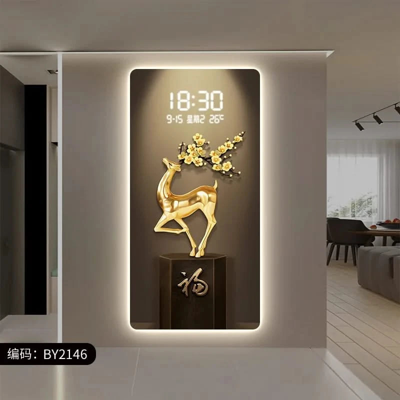 Deer Scenary Digital Wall Clock-ChandeliersDecor.com