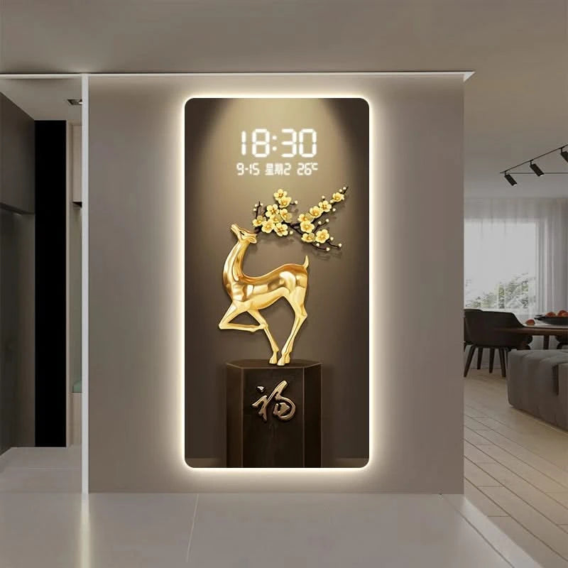 Deer Scenary Digital Wall Clock-ChandeliersDecor.com