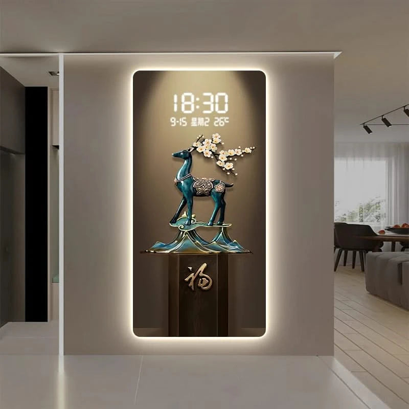 Deer Scenary Digital Wall Clock-ChandeliersDecor.com