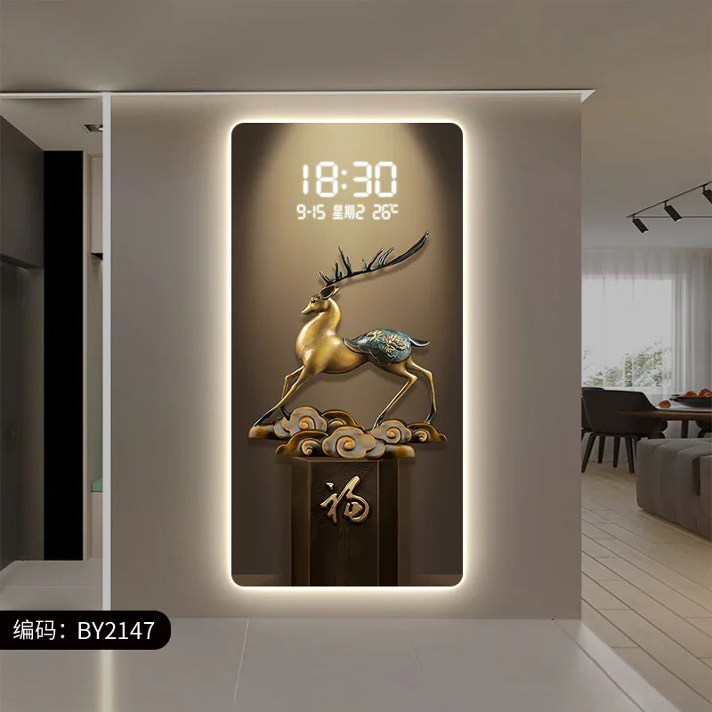 ChandeliersDecor.com-Wall Clocks-Deer Scenary Digital Wall Clock