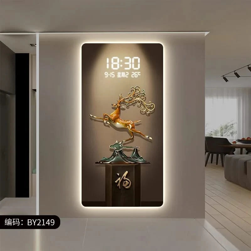 Deer Scenary Digital Wall Clock-ChandeliersDecor.com