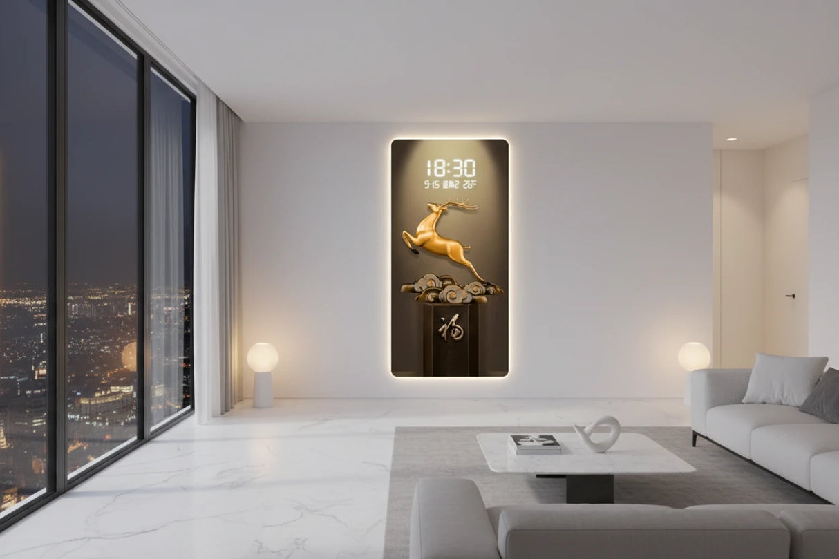 Deer Scenary Digital Wall Clock-ChandeliersDecor.com