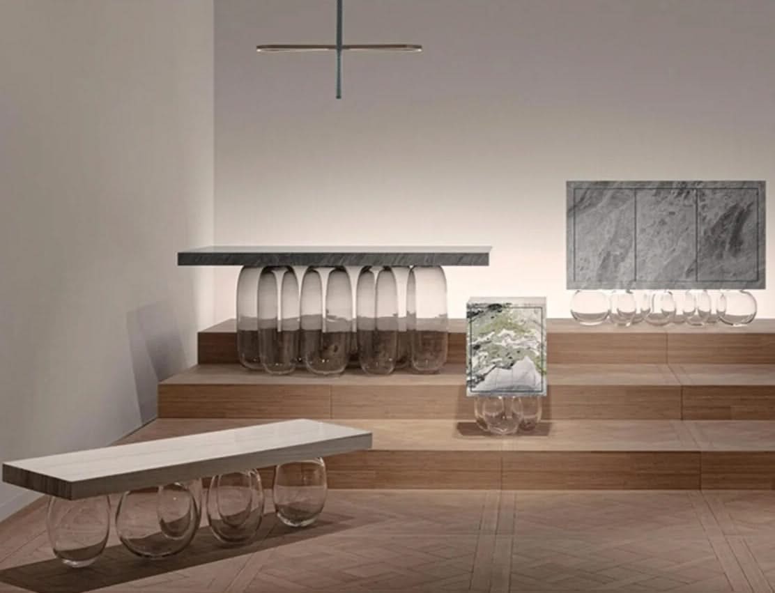 Designer Anti-Gravity Glass Dining Table Set-ChandeliersDecor.com