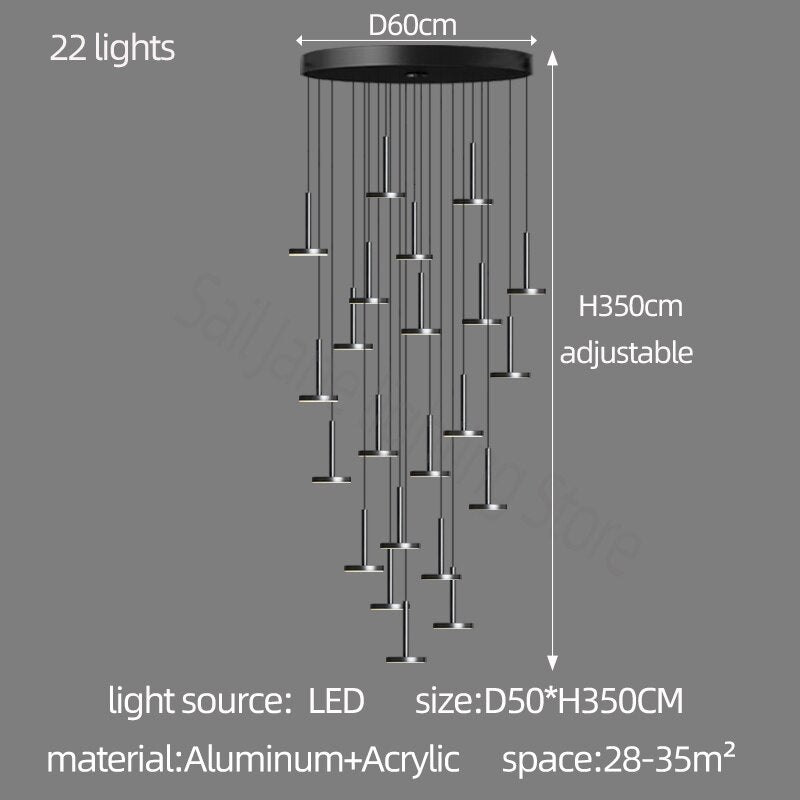 ChandeliersDecor.com-Staircase Chandelier-Designer Arc Luxury Staircase Chandelier