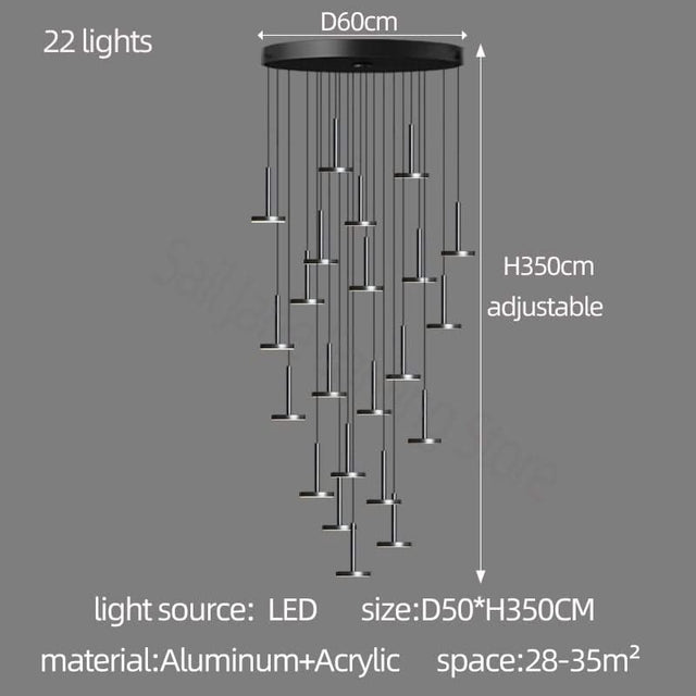 ChandeliersDecor.com-Staircase Chandelier-Designer Arc Luxury Staircase Chandelier