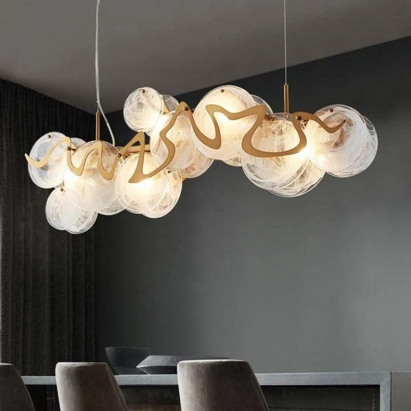ChandeliersDecor.com-Kitchen Island-Designer Glass Chandelier: Elevate Your Space