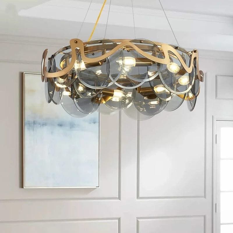 ChandeliersDecor.com-Kitchen Island-Designer Glass Chandelier: Elevate Your Space