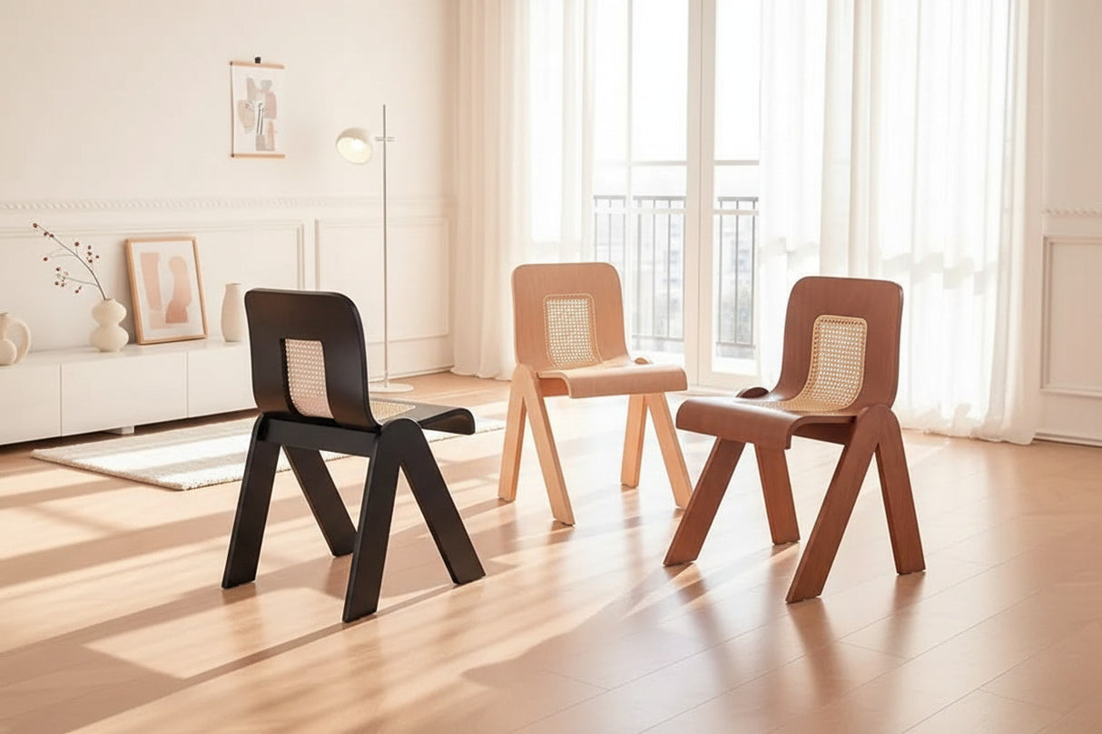 Designer Wabi Retro Rattan Dining Chair-ChandeliersDecor.com