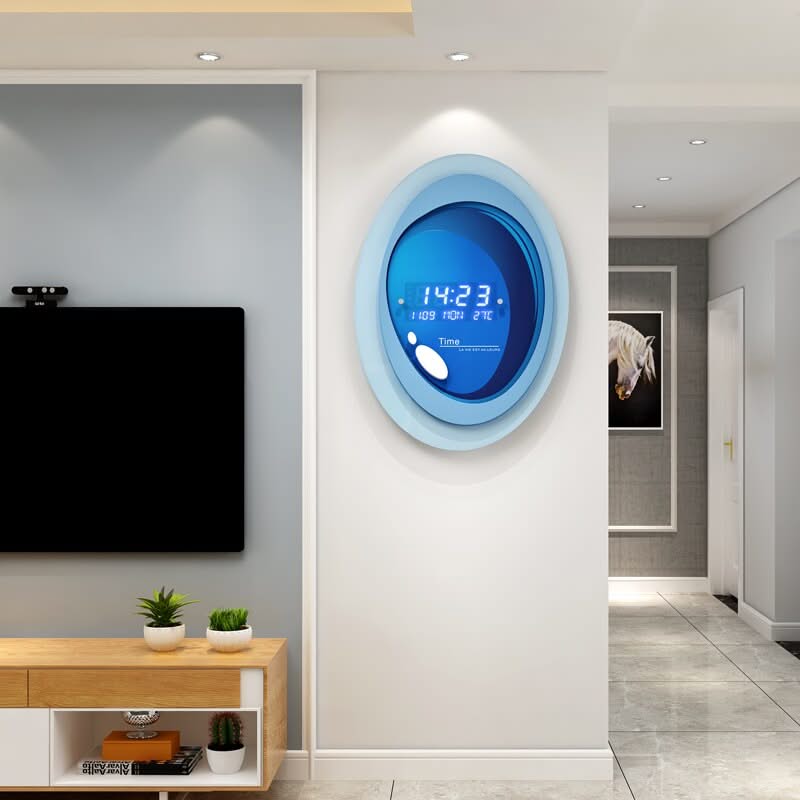 ChandeliersDecor.com-Wall Clocks-Designer Wall Clock: Modern Digital Capsule Style Wall Clock