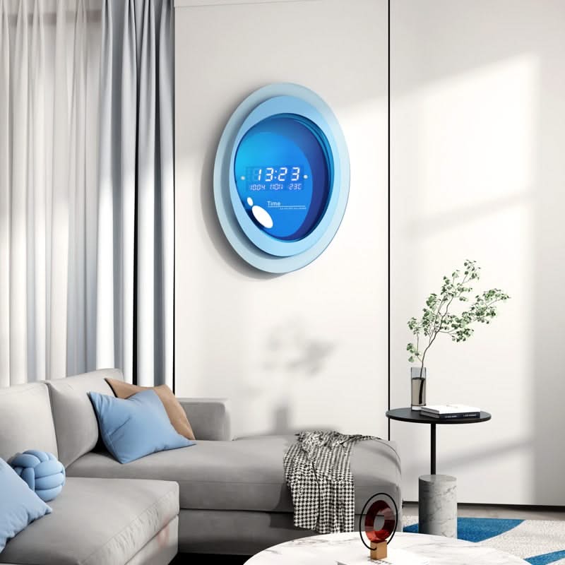 ChandeliersDecor.com-Wall Clocks-Designer Wall Clock: Modern Digital Capsule Style Wall Clock