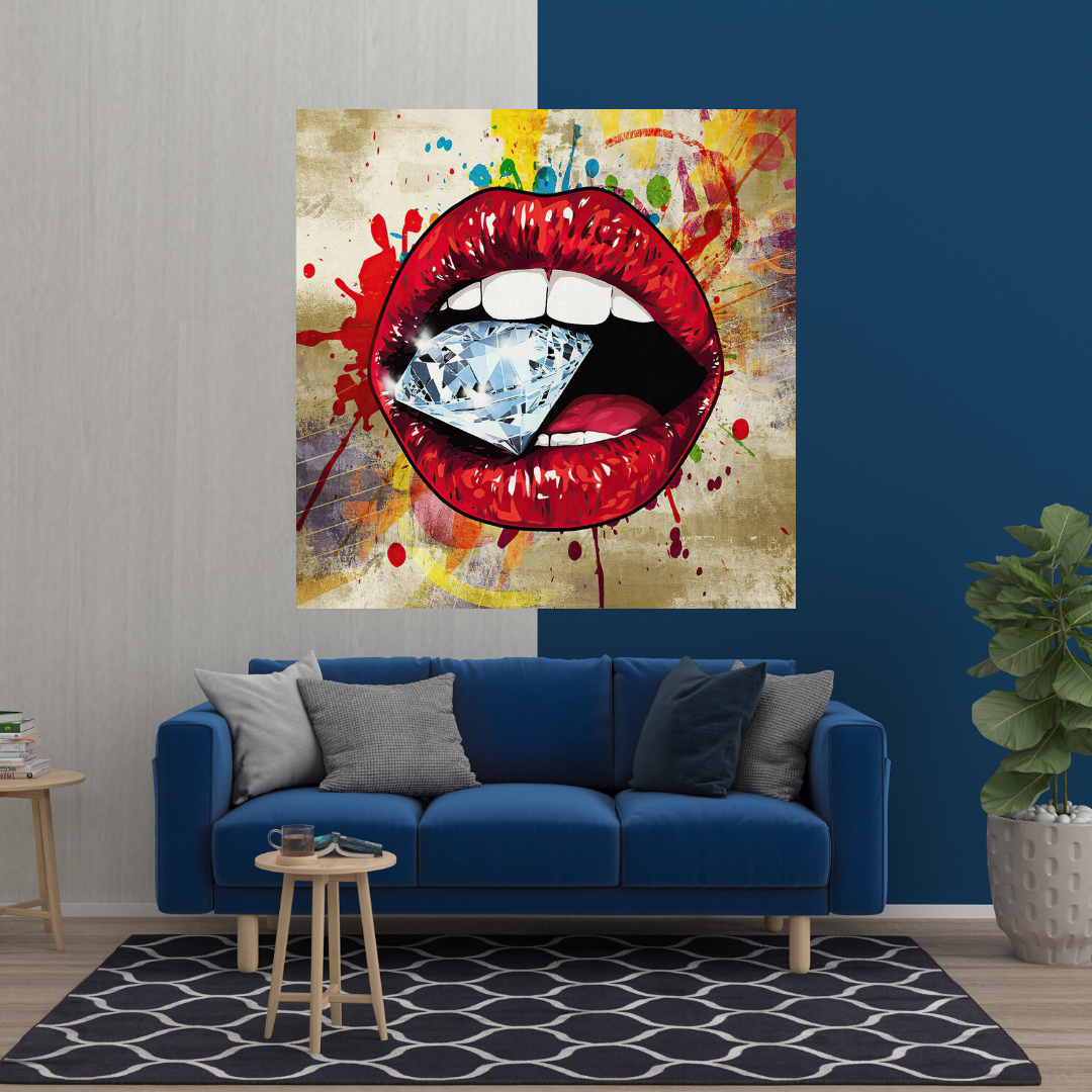 ChandeliersDecor.com-Wall Posters-Diamond in Lips Canvas Wall Art