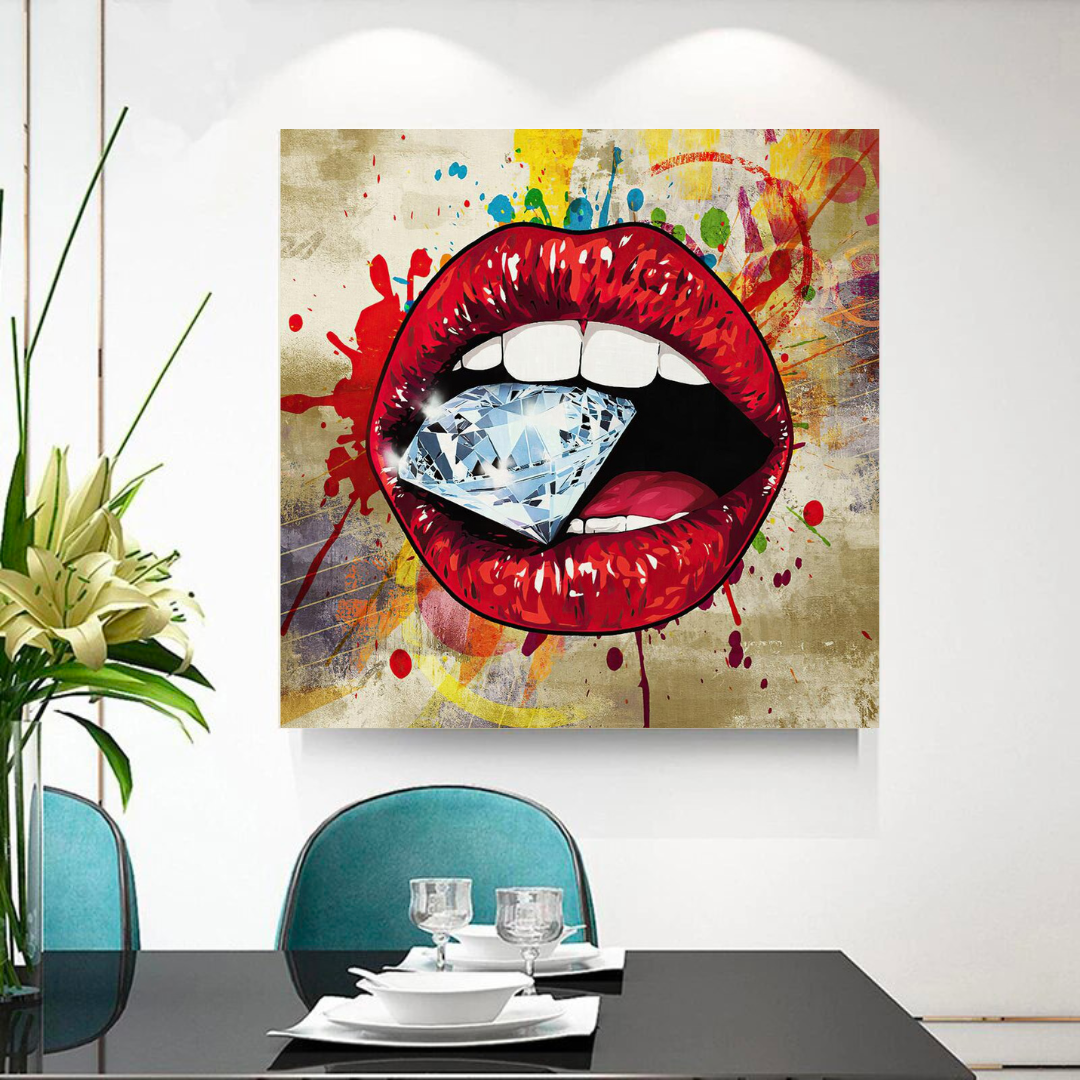 ChandeliersDecor.com-Wall Posters-Diamond in Lips Canvas Wall Art