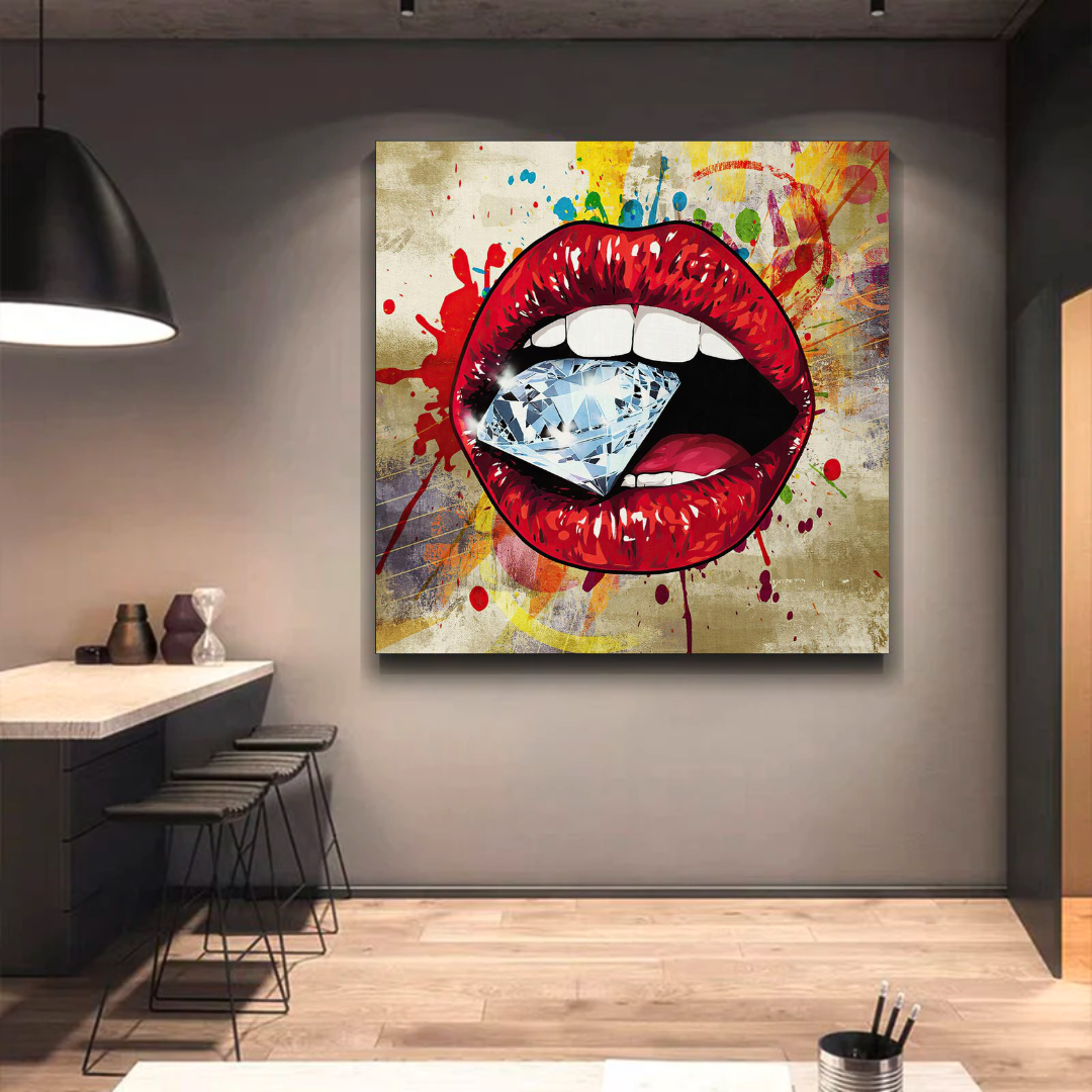ChandeliersDecor.com-Wall Posters-Diamond in Lips Canvas Wall Art