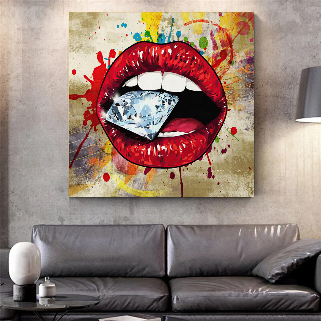 ChandeliersDecor.com-Wall Posters-Diamond in Lips Canvas Wall Art