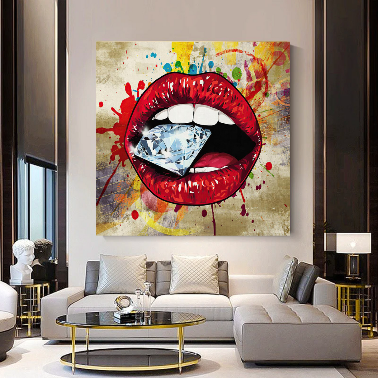 ChandeliersDecor.com-Wall Posters-Diamond in Lips Canvas Wall Art