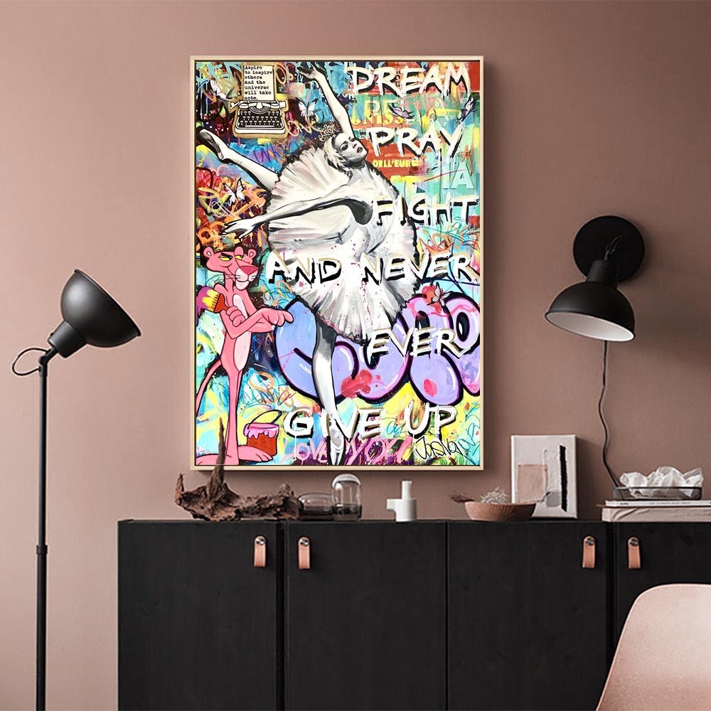 ChandeliersDecor.com-Wall Posters-Diamonds Woman Graffiti Canvas Wall Art