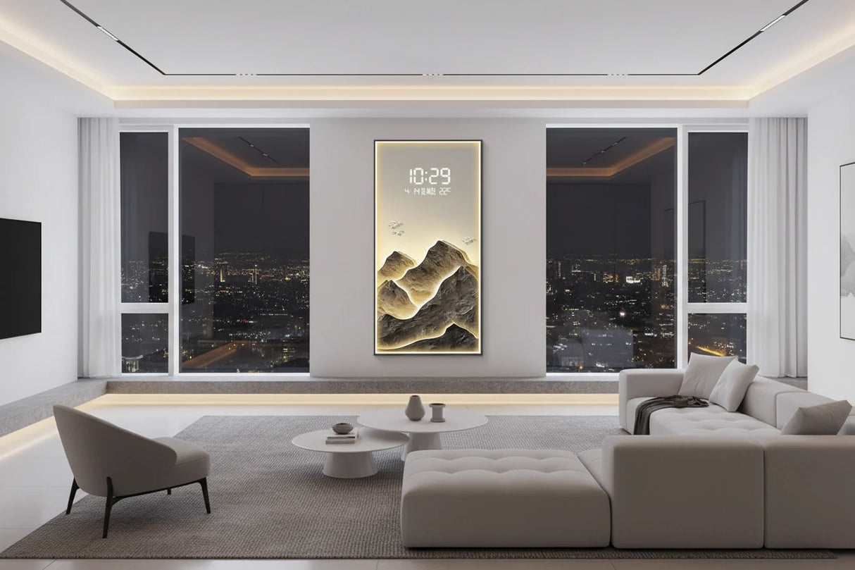 Digital Mountain Scenary Wall Clock-ChandeliersDecor.com