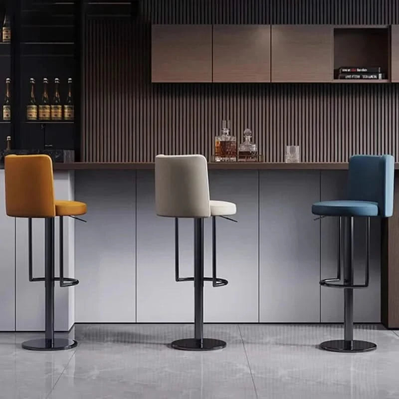 Disk Base Leather Adjustable Bar Stool-ChandeliersDecor.com