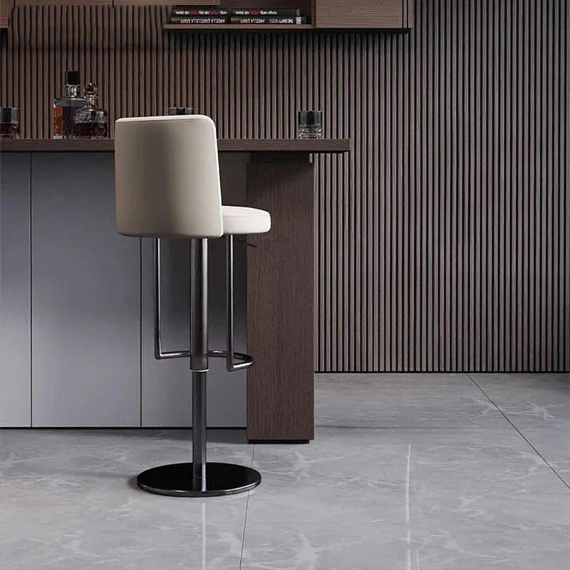 ChandeliersDecor.com-Bar Stools-Disk Base Leather Adjustable Bar Stool