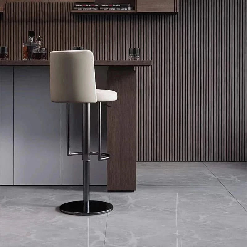 Disk Base Leather Adjustable Bar Stool-ChandeliersDecor.com