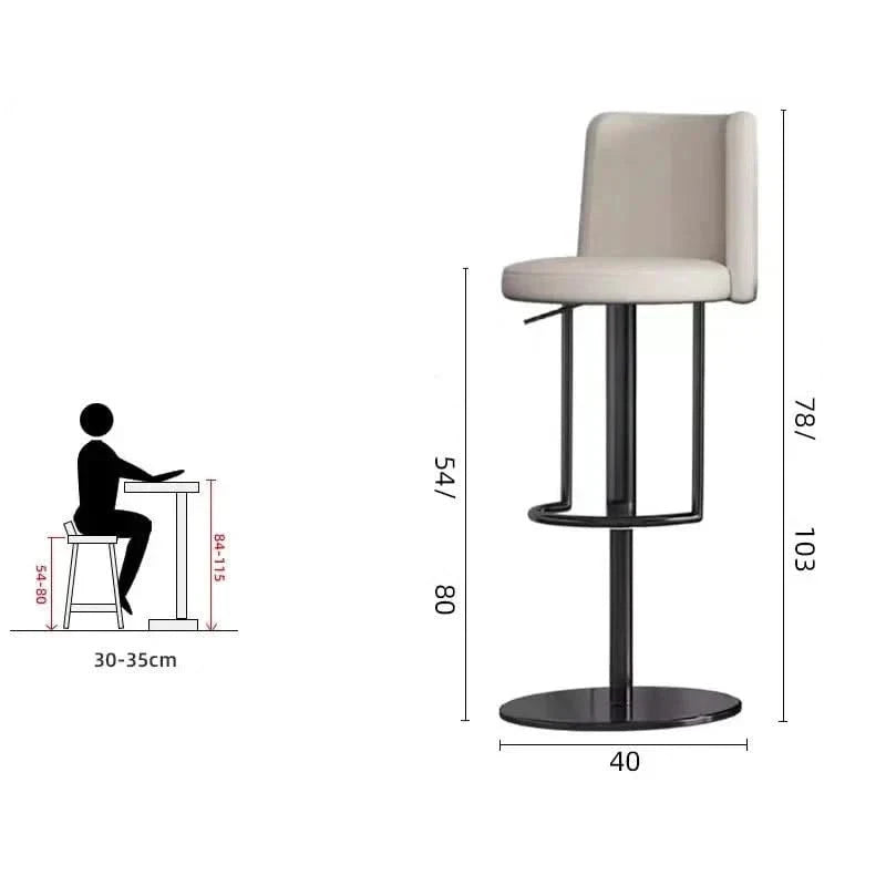 Disk Base Leather Adjustable Bar Stool-ChandeliersDecor.com