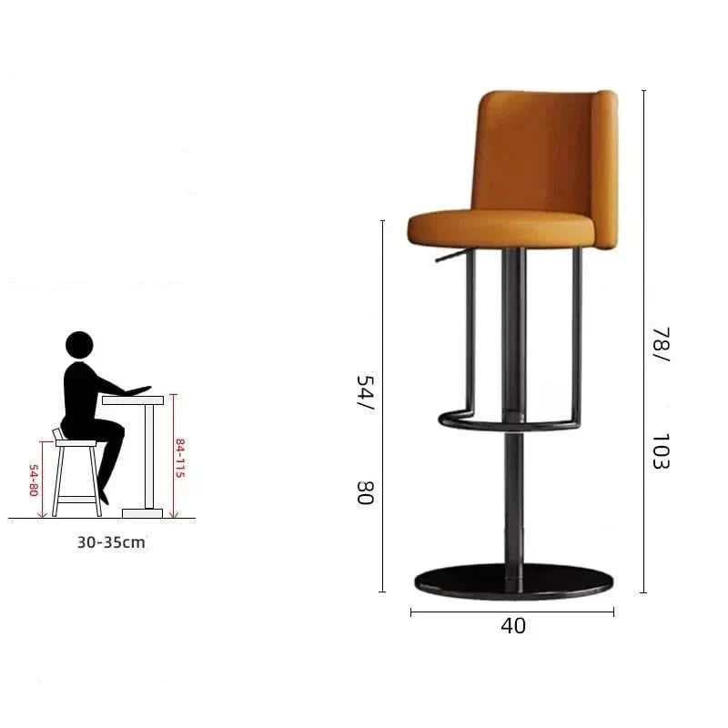 Disk Base Leather Adjustable Bar Stool-ChandeliersDecor.com
