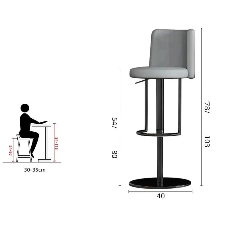 ChandeliersDecor.com-Bar Stools-Disk Base Leather Adjustable Bar Stool