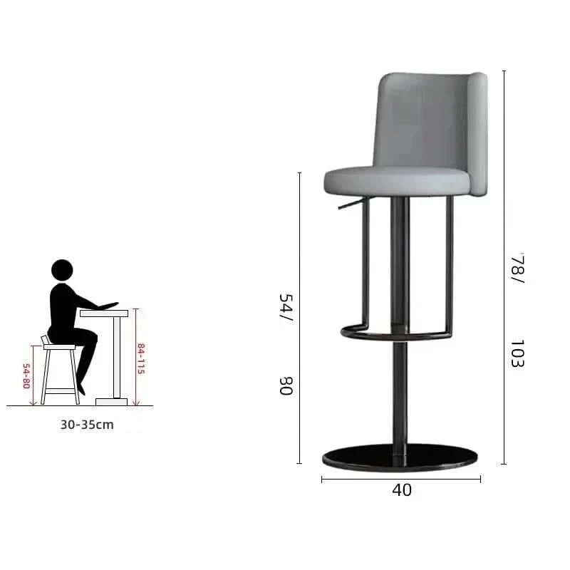 Disk Base Leather Adjustable Bar Stool-ChandeliersDecor.com
