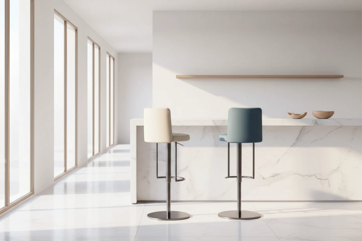 Disk Base Leather Adjustable Bar Stool-ChandeliersDecor.com