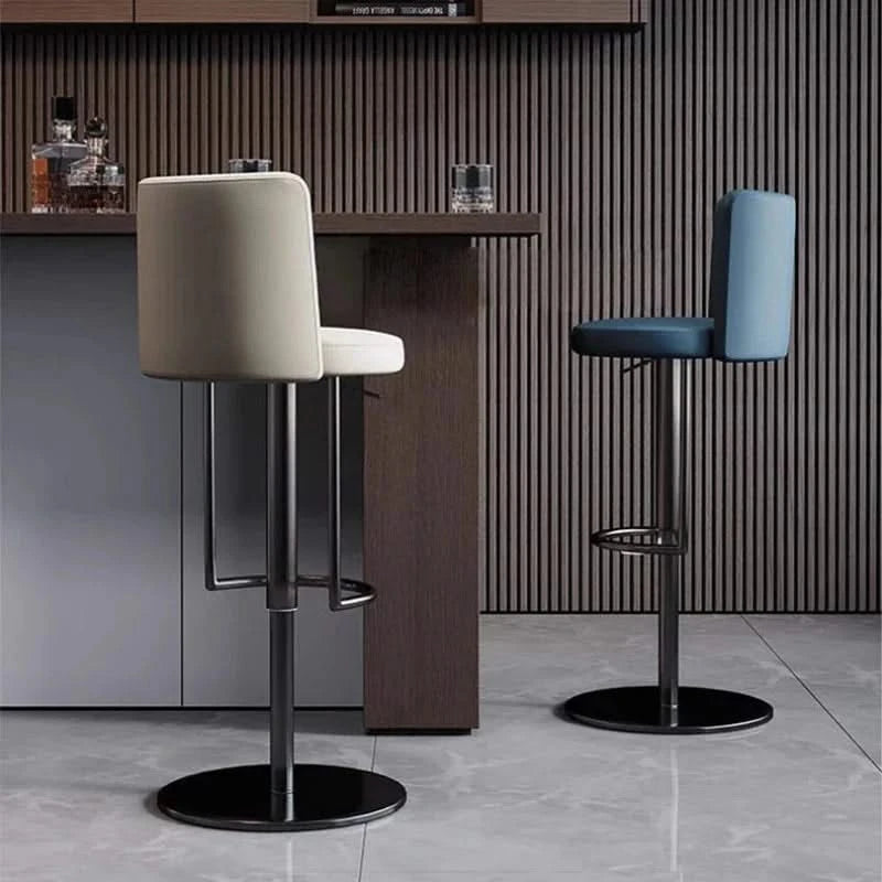 Disk Base Leather Adjustable Bar Stool-ChandeliersDecor.com
