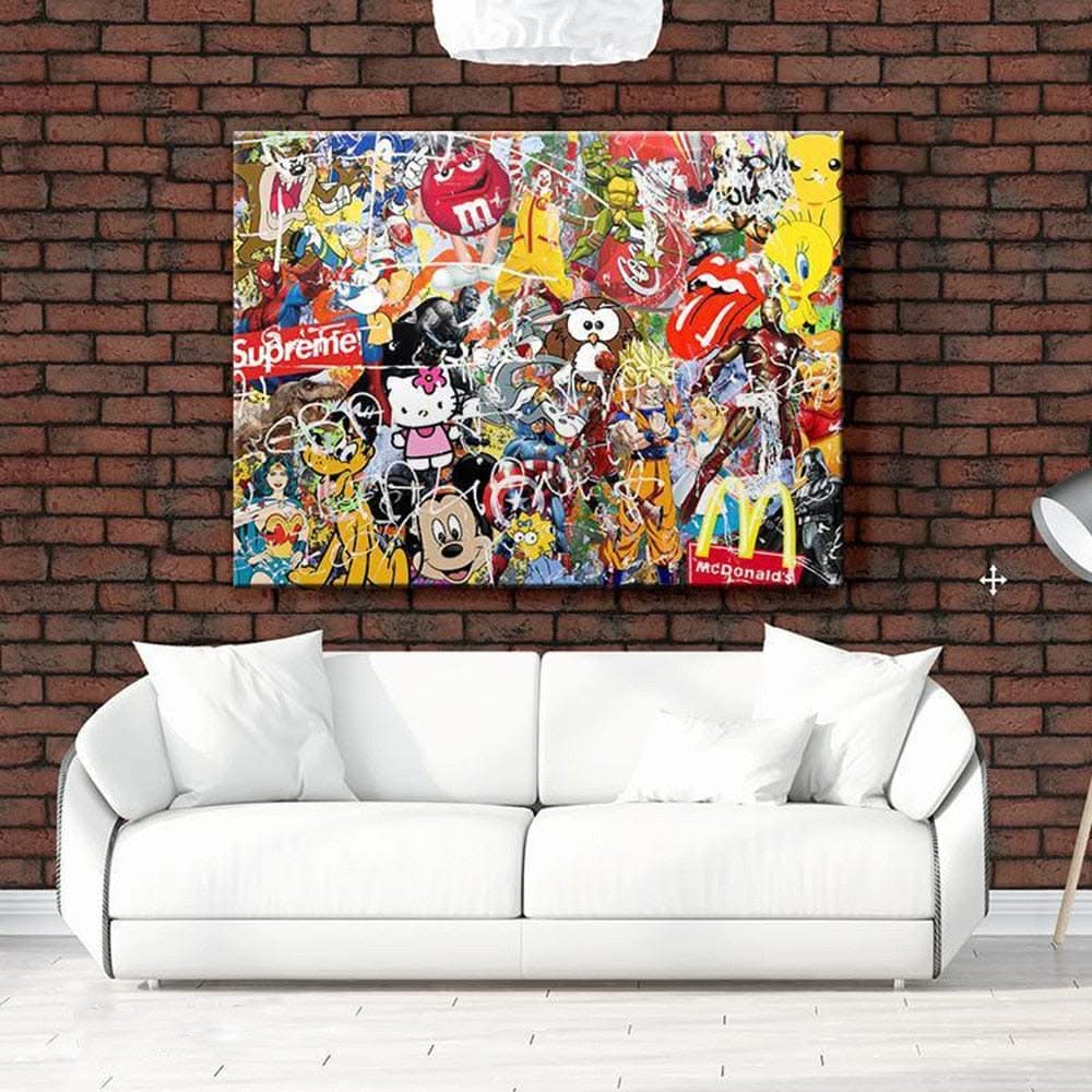 Disney Cartoon Marvel Portrait Graffiti Wall Art Poster-ChandeliersDecor.com