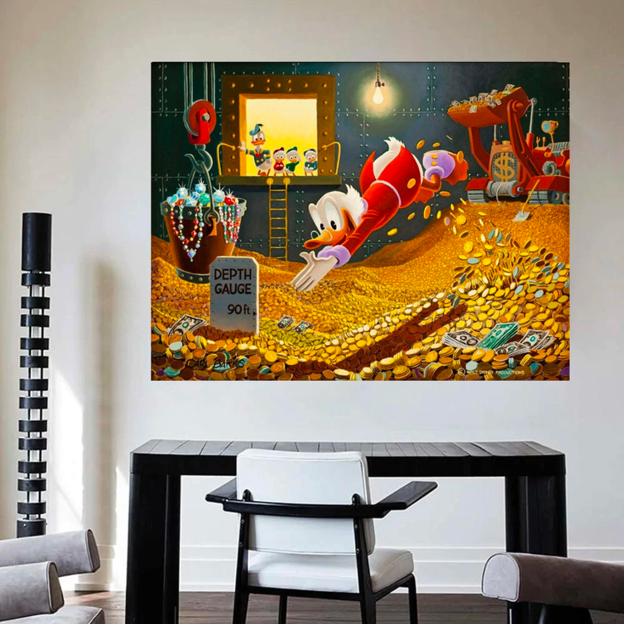 Disney Donald Duck Gold Coin Well Canvas Wall Art-ChandeliersDecor.com