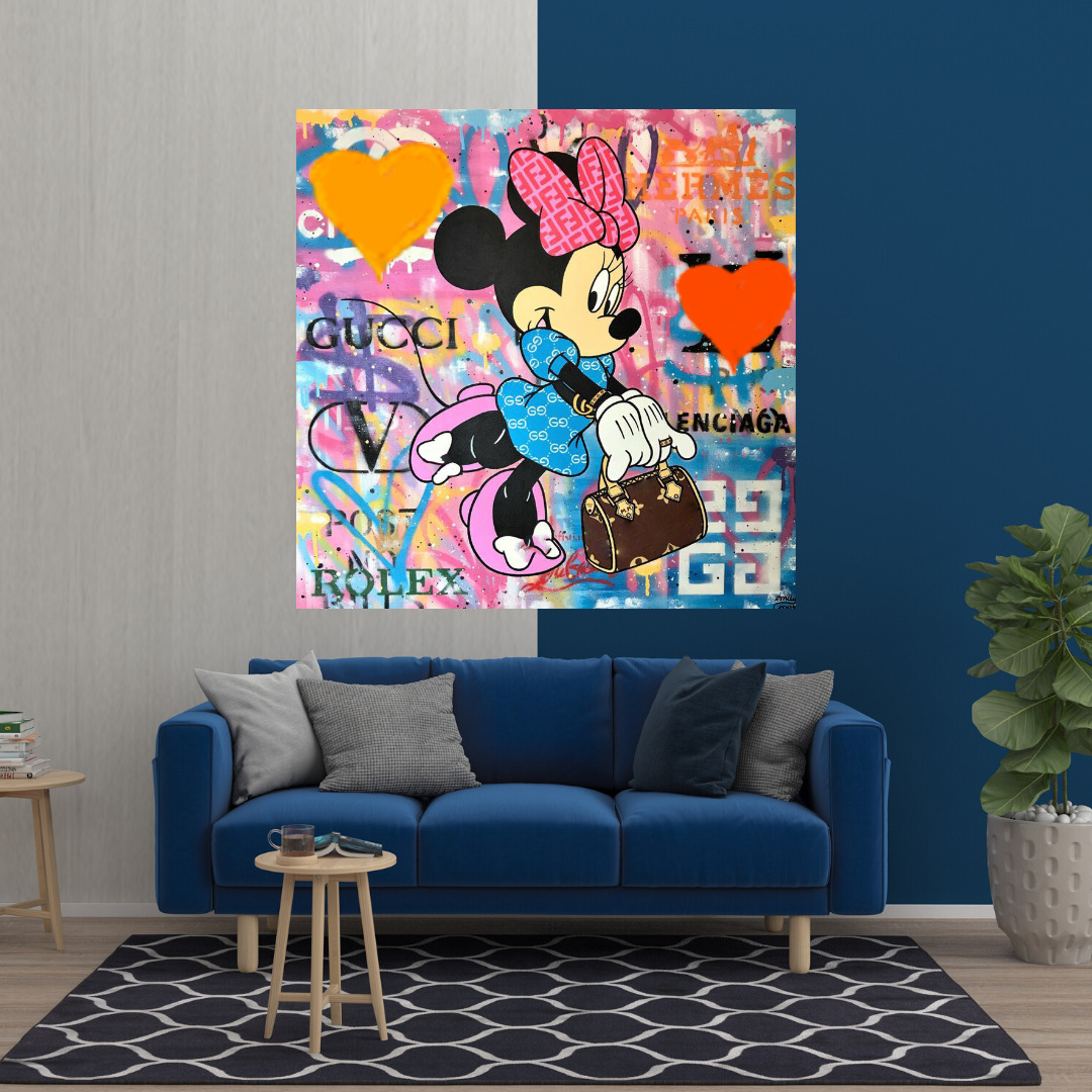 Disney Minnie Mouse Graffiti Canvas Wall Art-ChandeliersDecor.com