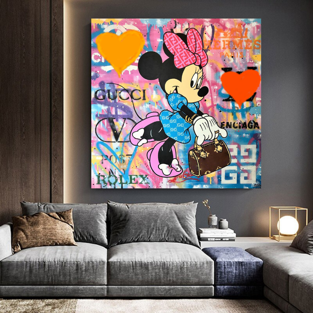 Disney Minnie Mouse Graffiti Canvas Wall Art-ChandeliersDecor.com