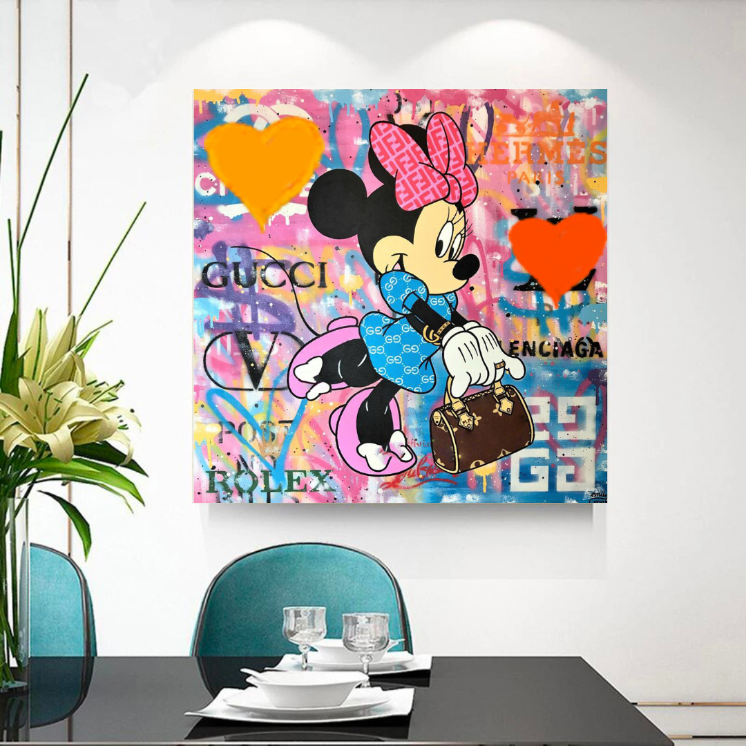 Disney Minnie Mouse Graffiti Canvas Wall Art-ChandeliersDecor.com