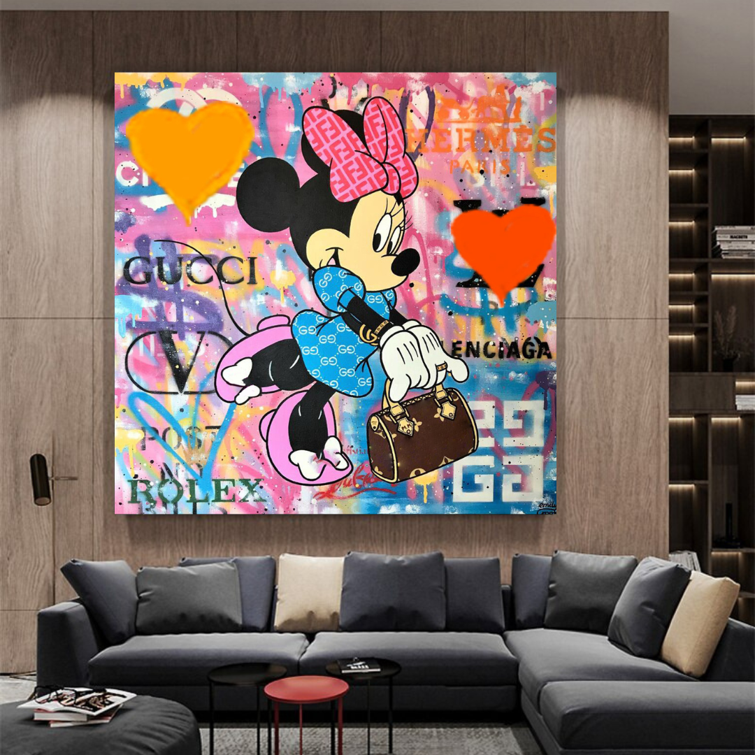 Disney Minnie Mouse Graffiti Canvas Wall Art-ChandeliersDecor.com