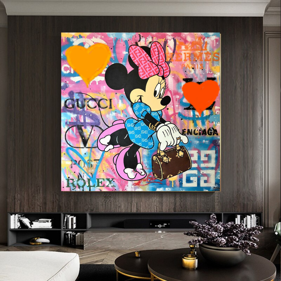 Disney Minnie Mouse Graffiti Canvas Wall Art-ChandeliersDecor.com