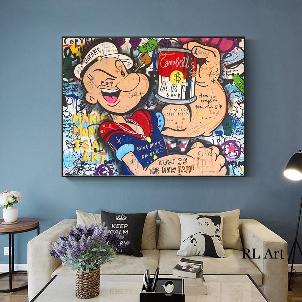 Disney Popeye Picture Canvas Wall Art-ChandeliersDecor.com