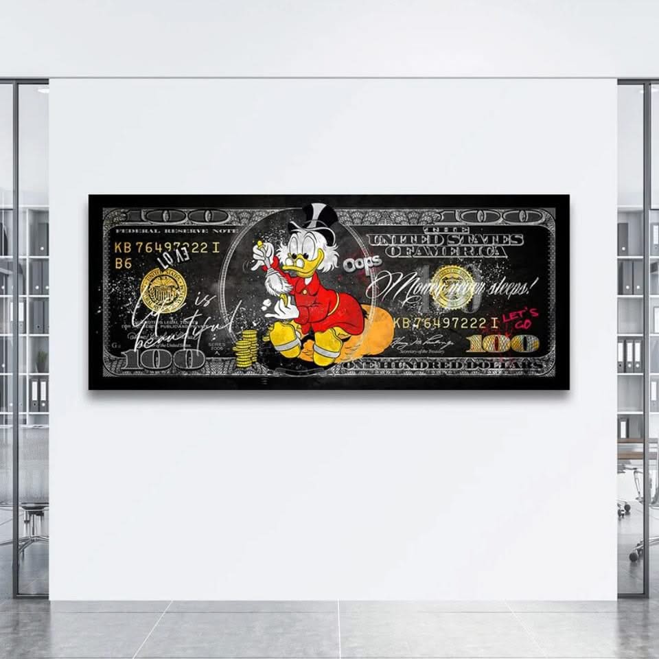 Disney Scrooge McDuck Dollar Donald Duck Canvas Wall Art-ChandeliersDecor.com