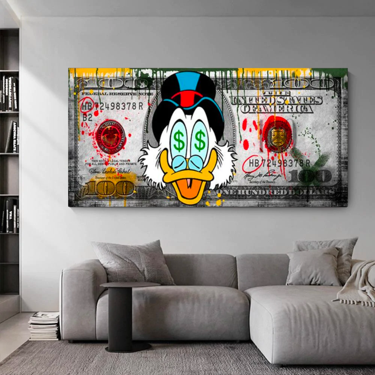 Disney Scrooge McDuck Dollar Donald Duck Canvas Wall Art-ChandeliersDecor.com