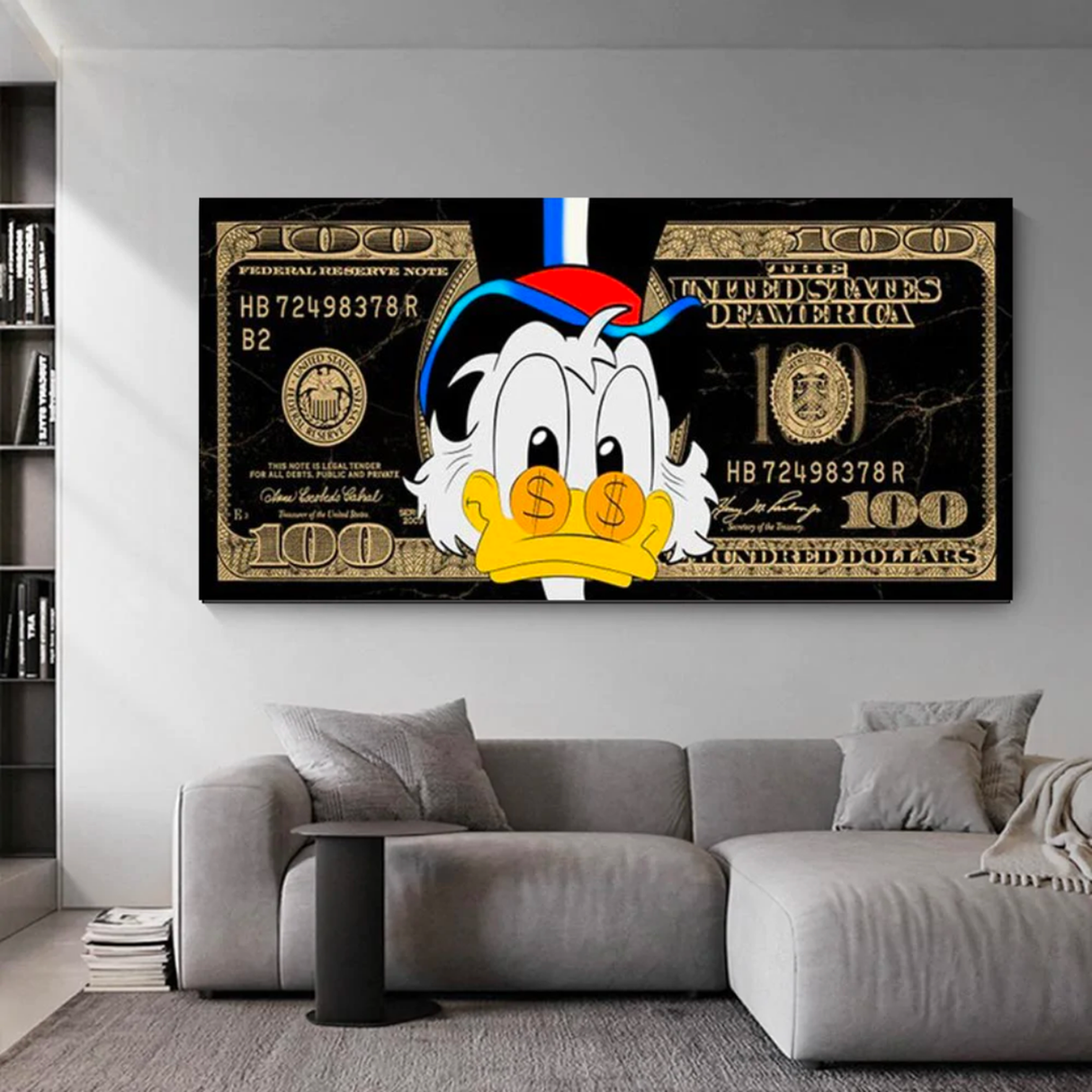 Disney Scrooge McDuck Dollar Donald Duck Canvas Wall Art-ChandeliersDecor.com