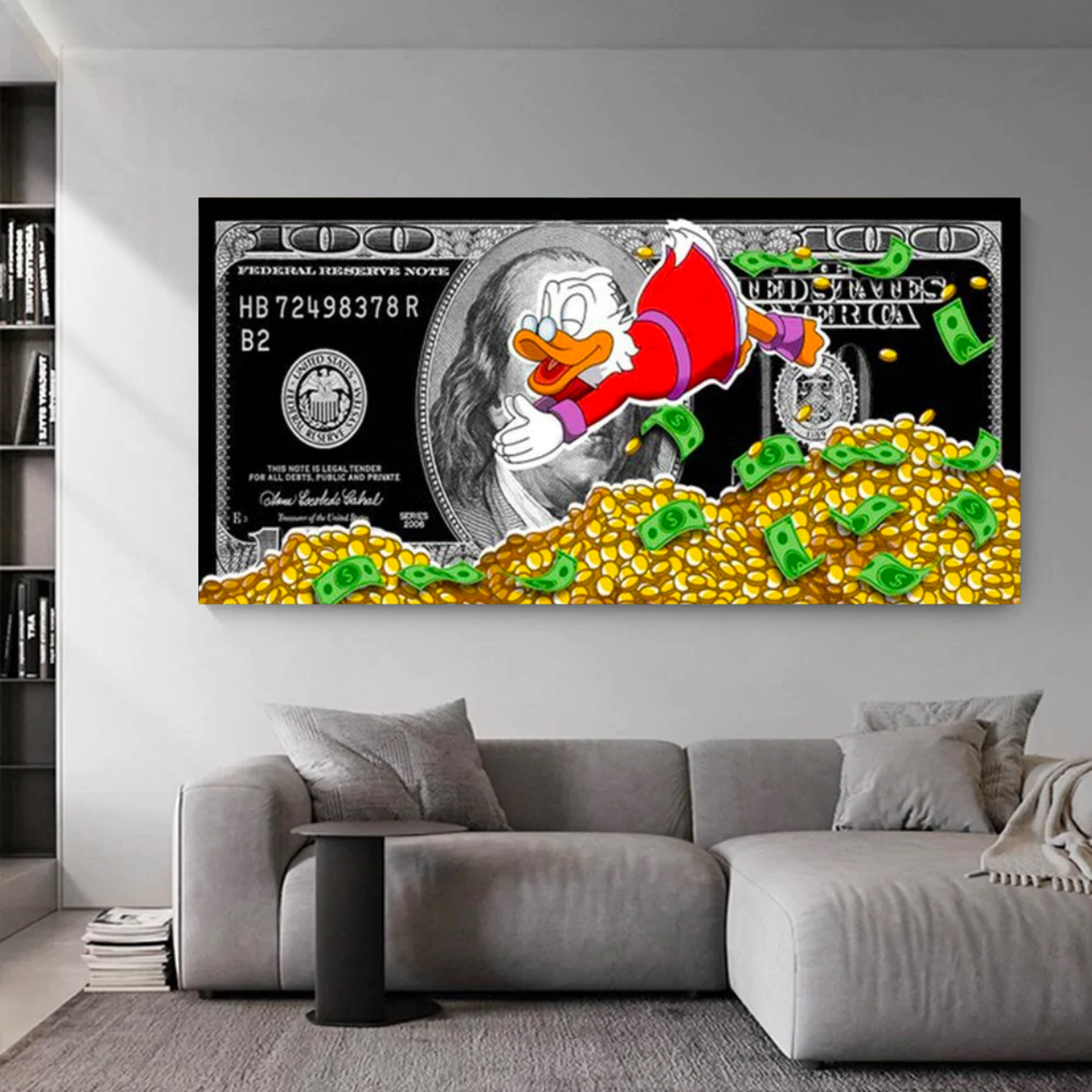Disney Scrooge McDuck Dollar Donald Duck Canvas Wall Art-ChandeliersDecor.com
