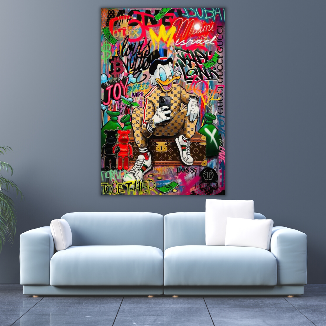 Disney Scrooge McDuck Taking Photo Canvas Wall Art-ChandeliersDecor.com