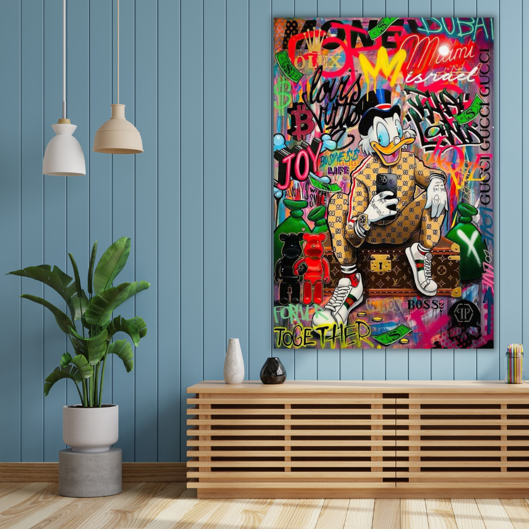 Disney Scrooge McDuck Taking Photo Canvas Wall Art-ChandeliersDecor.com