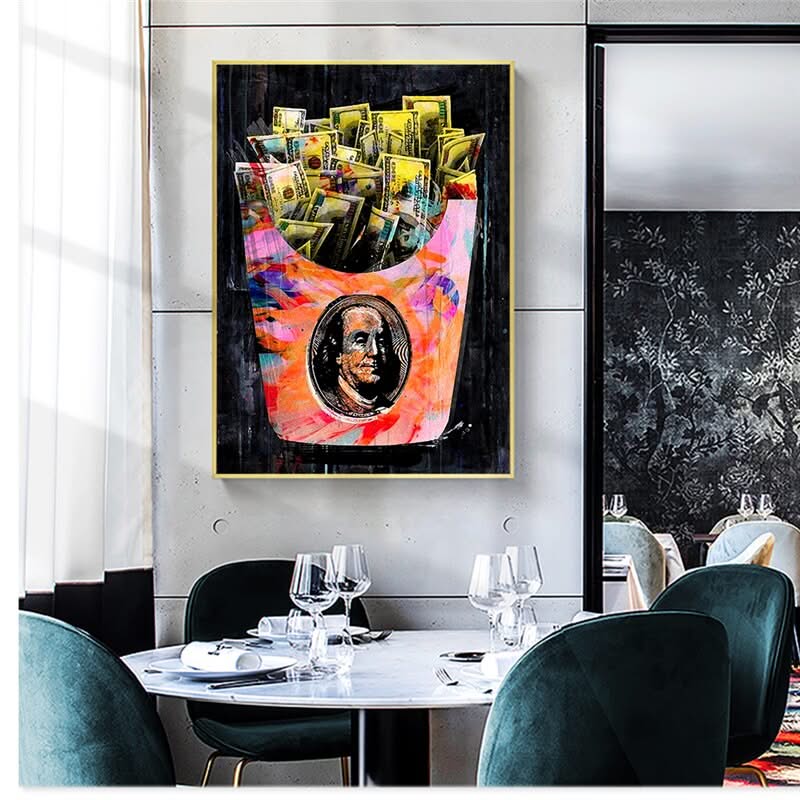 Dollars in Bag Canvas Wall Art-ChandeliersDecor.com