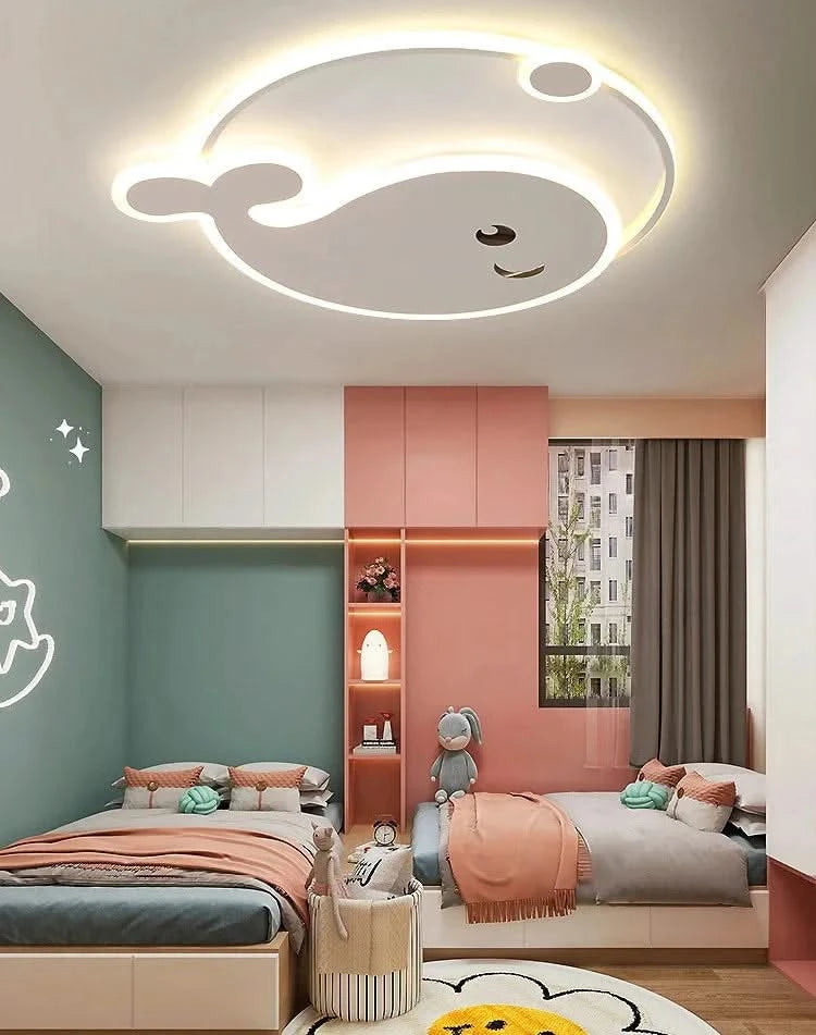 ChandeliersDecor.com-Kids Room Nursery Lighting-Dolphin Shape LED Ceiling Light For Kids Room