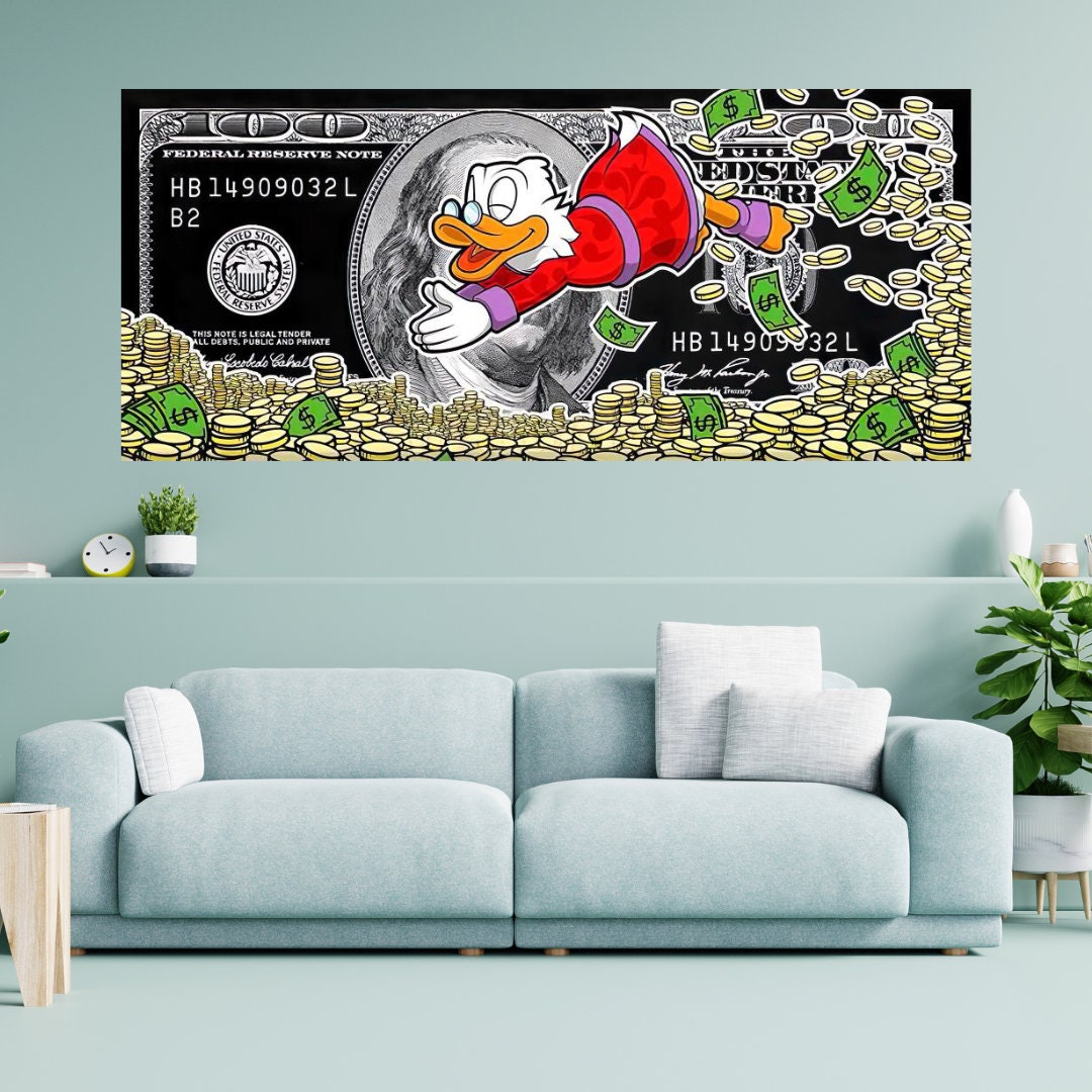 ChandeliersDecor.com-Wall Posters-Donald Duck Money Wall Art: Stylish & Unique Home Decor