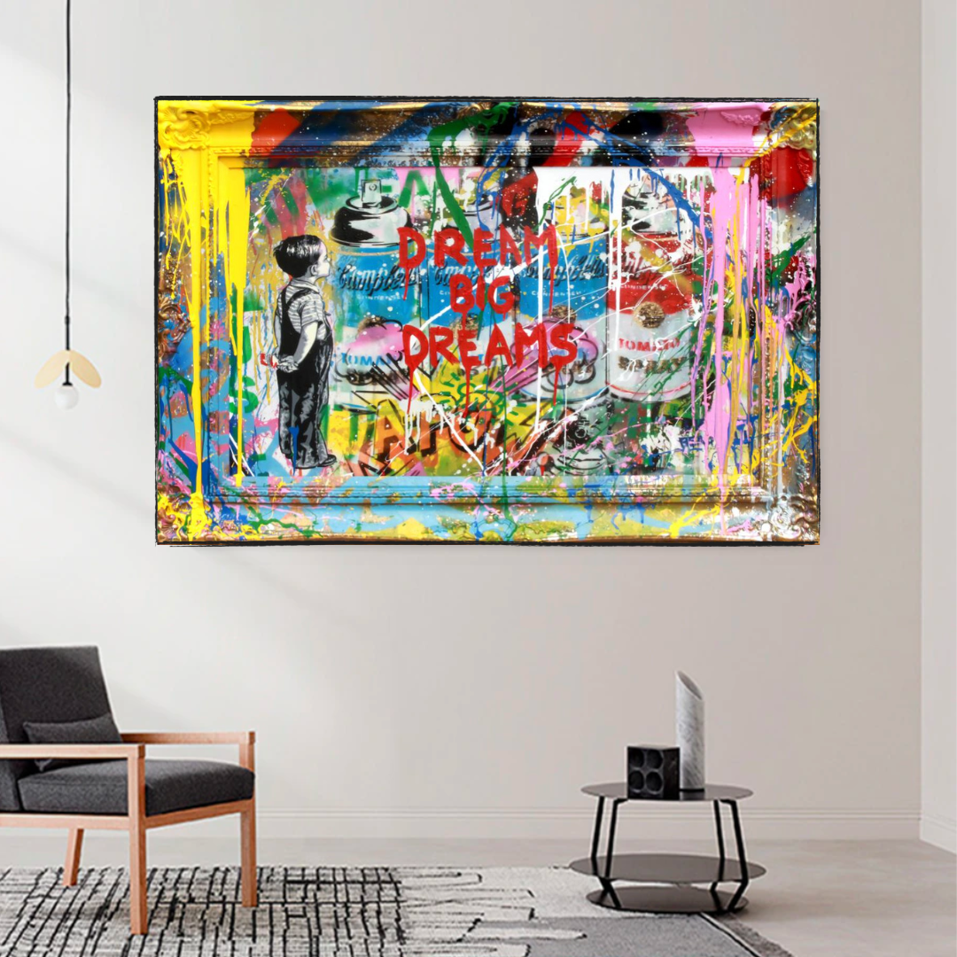 Dream Big Dreams Banksy Art - Inspirational Graffiti Gift-ChandeliersDecor.com